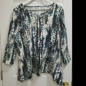Anne Klein Sport 3/4 Sleeve Top Women XL Stretch